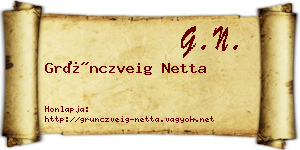 Grünczveig Netta névjegykártya
